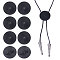8Pcs Alloy Blank Bolo Tie Round Slider Pack, Bolo Tie Buckle Accessories, Black, 29.5x8mm, Tray: 25mm