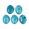 Dyed Natural White Jade Cabochons, Oval, Deep Sky Blue, 25x18~18.5x8~8.5mm