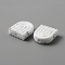 Food Grade Eco-Friendly Silicone Beads, Rainbow, White, 19.5x17x6mm, Hole: 2mm