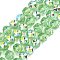 Electroplate Transparent Glass Beads Strands, Rondelle, Faceted, AB Color Plated, Light Green, 7.5~8x6.5~7mm, Hole: 1.2mm, about 70pcs/strand, 19.29~19.37''(49~49.2cm)