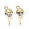 Ion Plating(IP) 304 Stainless Steel Rhinestone Pendants, Lollipop, Real 18K Gold Plated, 21x10mm, Hole: 1.8~2mm