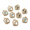 Real 18K Gold Plated Brass Micro Pave Colorful Cubic Zirconia Pendants, with Enamel and Jump Rings, Octagon with Rainbow, Mixed Color, 22.5x17.5x3.5mm, Hole: 3.5mm