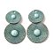 Alloy with Synthetic Turquoise Pendants, Red Copper & Green Patina, Flat Round, 42.5x26.5x5.5mm, Hole: 2.5mm