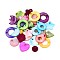 Dyed Natural Freshwater Shell Pendants and Links Kits, Mixed Shapes, Mixed Color, 8~15.5x8~15x1~2mm, Hole: 1.4~1.6mm