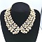 Alloy Plastic Imitation Pearl Round Beaded Choker Necklaces, Lemon Chiffon, 15.75 inch(40cm)