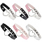 6Pcs 6 Styles Adjustable Gothic Two Tone PU Leather Alloy Heart Choker Necklaces for Women, Platinum, Mixed Color, 16.42 inch(41.7cm), 18mm, 1pc/style