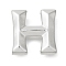 Rack Plating Brass Pendants, Long-Lasting Plated, Cadmium Free & Lead Free, Letter A~Z Charms, Letter H, 17.5x18x6mm, Hole: 3.5x2mm