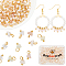 200Pcs Electroplate Glass Charms, with Brass Ball Head Pins, Triangle, Golden, Antique White, 8x6x4.5mm, Hole: 1.8mm, 200pcs