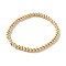 316 Surgical Stainless Steel Round Beaded Stretch Bracelets, Golden, Inner Diameter: 2-1/8 inch(5.3cm), Wide: 4mm