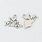 Tibetan Style Alloy Puppy Pendants, Word I Love My Dog with Dog Head, Antique Silver, Lead Free and Cadmium Free, 14x18x2mm, Hole: 2mm