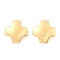 304 Stainless Steel Stud Earrings, Cross, Golden, 30x30mm