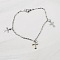 Bohemian Style Stainless Steel Charm Bracelets, Cable Chain Bracelets for Women, Cross, Inner Diameter: 6-3/4 inch(17cm)~7-1/8 inch(18cm)