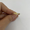 Brass Micro Pave Clear Cubic Zirconia Finger Rings, Real 14K Gold Plated, Letter W, Inner Diameter: 20mm