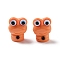 Resin Beads, Frog, Dark Orange, 16x12.5x11.5mm, Hole: 2mm