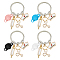 4Pcs 4 Colors Alloy Enamel Keychains, with Iron Rings, Nurse, Mixed Color, 60mm, 1pc/color