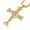 201 Stainless Steel Pendant Necklaces, Box Chain Necklaces, Trinity Knot Cross, Real 18K Gold Plated, 24.02 inch(61cm)