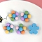 Opaque Resin Cabochons, for Hair Accessories, Flower, Light Sky Blue, 21mm