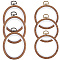 6Pcs 2 Styles Plastic Cross Stitch Embroidery Hoops, Imitation Wood, Sewing Tools Accessory, Ring & Oval, BurlyWood, 121~129.5x92~102.5x8.5~9mm, 3pcs/style