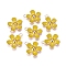 Alloy Enamel Pendants, Flower, Golden, Gold, 20.5x18x3mm, Hole: 1.8mm