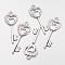 Alloy Pendants, Cadmium Free & Lead Free, Skeleton Key Pendants, Antique Silver, 50x18x3mm, Hole: 4mm