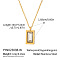 304 Stainless Steel Pave Cubic Zirconia Rectangle Pendant Necklaces for Women, Real 18K Gold Plated, Clear, 15.75 inch(40cm)