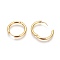 Ion Plating(IP) 304 Stainless Steel Hoop Earrings, Manual Polishing Huggie Earrings, Real 18K Gold Plated, 10 Gauge, 25x2.5mm, Pin: 0.9mm(±0.1mm), Inner Diameter: 20mm