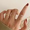 5Pcs Alloy with Plastic Pearl Finger Rings, Golden, Inner Diameter: 16~19mm