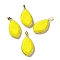 Glass Pendants, with Golden Rack Plating Brass Findings, Oval Charms, Yellow, 36~36.5x19.5~20x6~6.5mm, Hole: 6.5x3.5mm