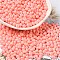 6/0 Opaque Baking Paint Glass Seed Beads, Teardrop, Salmon, 4.5~5x4x3~3.5mm, Hole: 0.9mm, about 5625Pcs/Pound