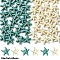 60Pcs 2 Styles Synthetic Turquoise Beads, Dyed, Starfish/Sea Stars, Mixed Color, 13.5~15x13.5~15x4.5~5.5mm, Hole: 1~1.5mm, 30pcs/style