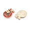 Christmas Theme Alloy Enamel Pendants, Cadmium Free & Lead Free, Light Gold, Deer, 21x15x1.5mm, Hole: 1.8mm