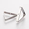 Brass Bead Frames, Triangle, Platinum, 15.5x17x0.5mm, Hole: 0.6mm