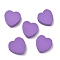 Spray Painted Wood Beads, Heart, Purple, 19x20x6mm, Hole: 2mm