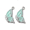 304 Stainless Steel with Enamel Charms, Butterfly Charm, Stainless Steel Color, Turquoise, 14.5x9x2mm, Hole: 1.6mm