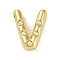 Brass Pendant, with ABS, Letter A~Z, Letter V, 20.5x17x6.5mm, Hole: 3.5mm