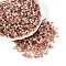 Imitation Cat Eye Glass Seed Beads, Rondelle, Two Tone, Camel, 4~4.5x2.5~3mm, Hole: 1.2~1.5mm, about 7900pcs/pound