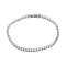 Brass Pave Clear Cubic Zirconia Horse Eye Link Bracelets, Nickle Free, Long-Lasting Plated, Platinum, 7-3/8 inch(18.6cm)