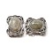 Natural Labradorite Multi-Strand Links, Rectangle, with Brass Micro Pave Cubic Zirconia Findings, Rack Plating, Lead Free & Cadmium Free, 21.5x17.5x10.5mm, Hole: 2mm