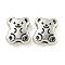 Tibetan Style Alloy Beads, Bear, Antique Silver, 12.5x11.5x5mm, Hole: 2mm, about 349pcs/1000g.