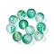 Frosted Baking Painted Glass Beads, with Golden Glitter Powder, Round, Teal, 8~8.5mm, Hole: 1.4~1.6mm