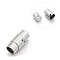 Tarnish Resistant Smooth 304 Stainless Steel Column Locking Tube Magnetic Clasps, Stainless Steel Color, 18x8.5mm, Hole: 6mm