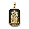 Tarot 304 Stainless Steel Enamel Pendants, Ion Plating(IP), Real 18K Gold Plated, Human, 32x19.5x2mm, Hole: 7x3.5mm