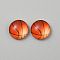 Sports Ball Theme Glass Cabochons, Orange, Basketball, 12x4.5mm