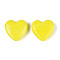 Handmade Lampwork Beads, Heart, Yellow, 18.5~19.5x19.5~20x6.5~7.5mm, Hole: 1.2~1.6mm