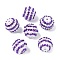 Striped Resin Rhinestone Beads, Bubblegum Round Beads, with Acrylic, Blue Violet, 20mm, Hole: 2mm