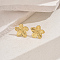 Stylish 201 Stainless Steel Striped Flower Stud Earrings, Golden, 20x20mm