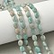 Natural Amazonite Beads Strands, Flat Oval, 8x6x3mm, Hole: 0.9mm, about 49~50pcs/strand, 15.16''~15.55''(38.5~39.5cm)