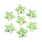 Handmade Porcelain Beads, Starfish, Bright Glazed Porcelain, Light Green, 17~17.5x17~17.5x5~5.5mm, Hole: 1.6~2mm