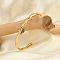 Ion Plating(IP) 304 Stainless Steel Cuff Bangles, Real 18K Gold Plated, Inner Diameter: 2x2-1/4 inch(5x5.8cm)