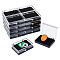 Rectangle Plastic Badge Storage Box, Badge Gift Case with Tray, Black, 4.8x5.8x1.7cm, Inner Diameter: 3.8x5.5cm